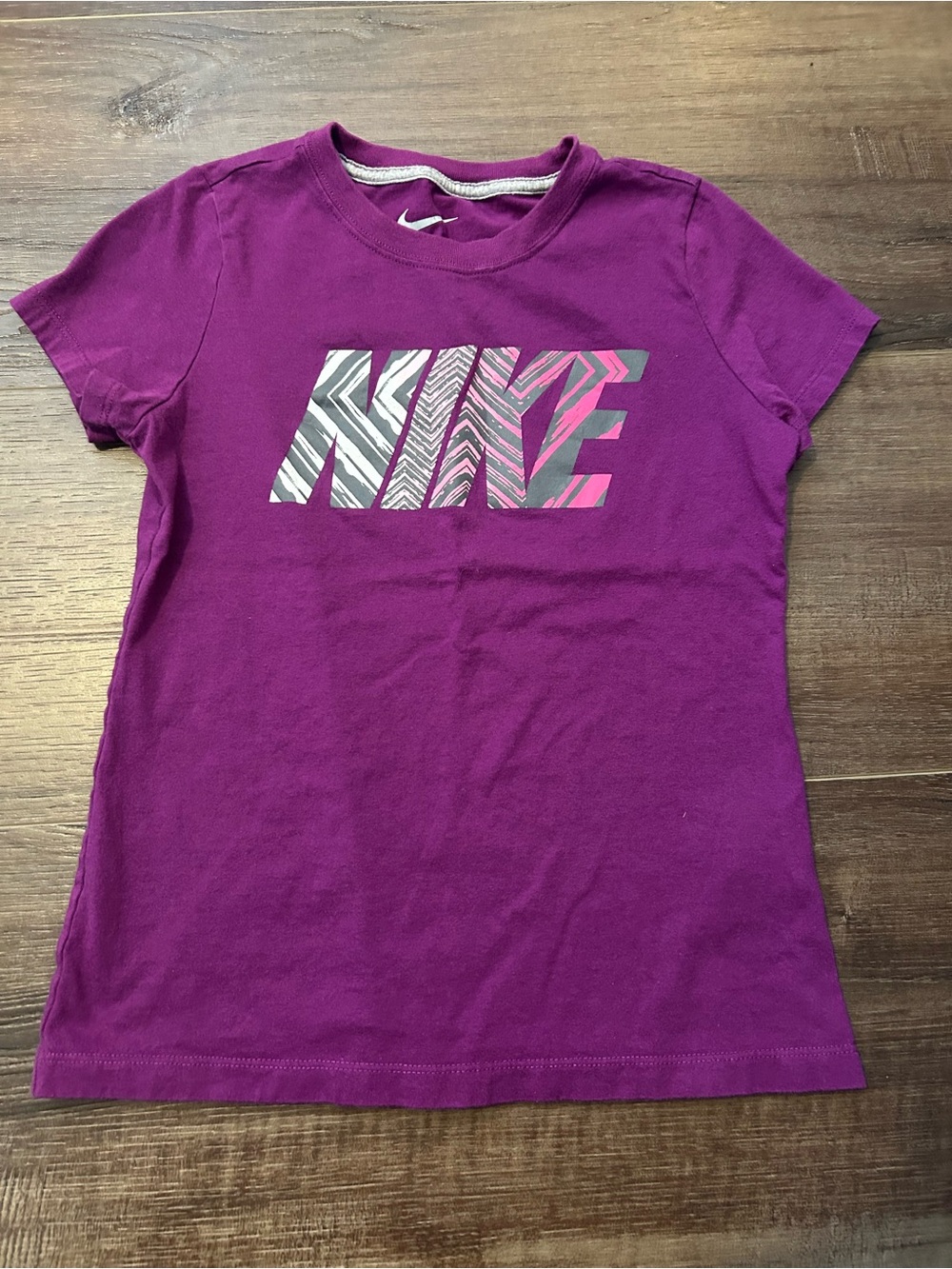 Nike Purple Girls' Graphic Logo Short Sleeve Tee